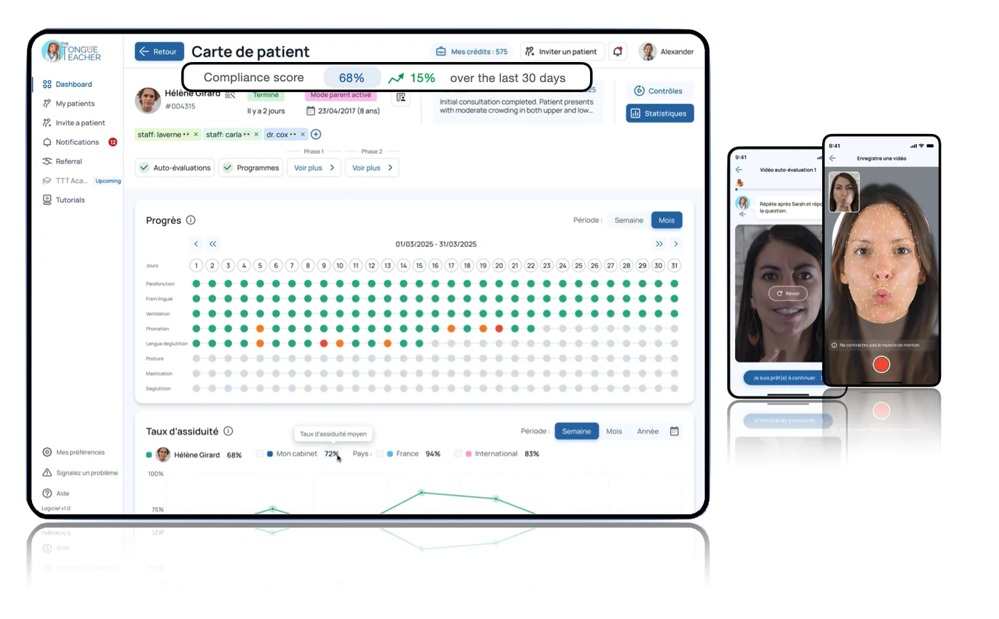 The Tongue Teacher dashboard