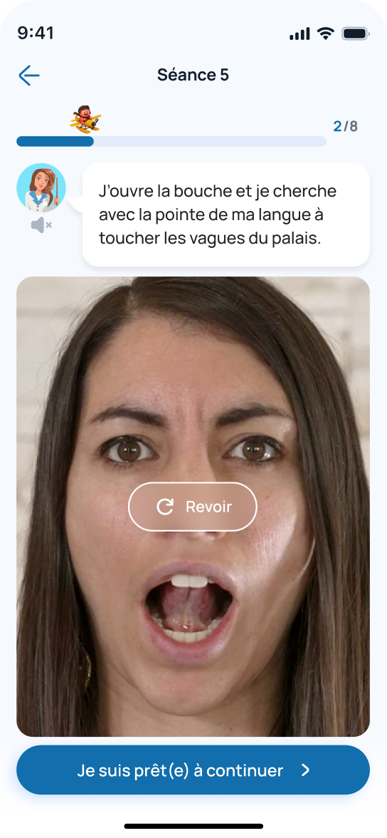 Programme de rééducation du frein lingual — application The Tongue Teacher